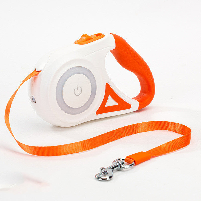 Retractable Dog Leash with Collar – Auto Lock Pet Lead with Spotlight for Small & Medium Dogs