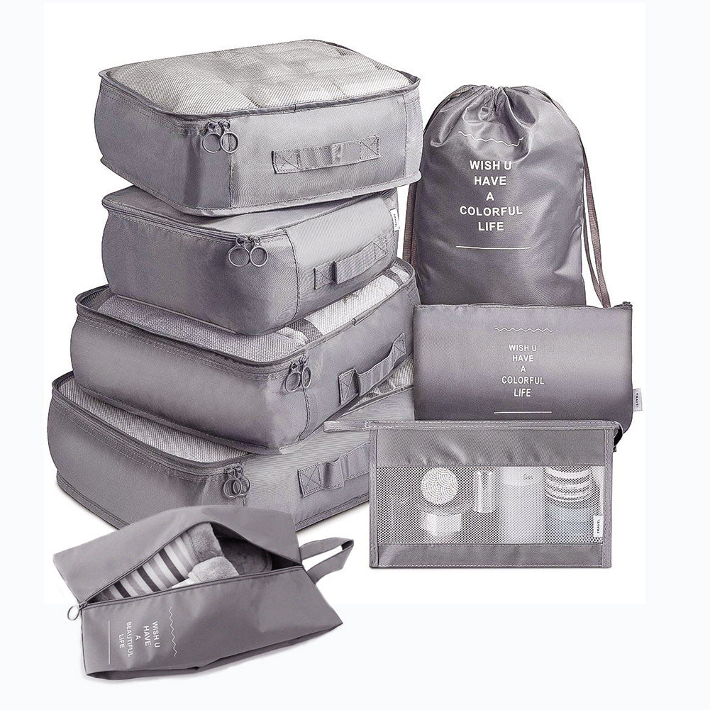 Travel Luggage Organizer Set – 8-Piece Packing Cubes for Clothes, Shoes & Accessories