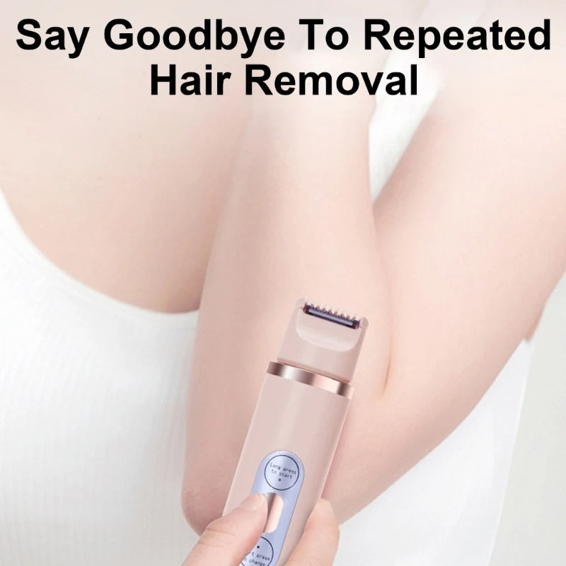 Dual-Head Electric Shaver for Women – Painless Hair Removal Epilator for Face, Bikini, Legs