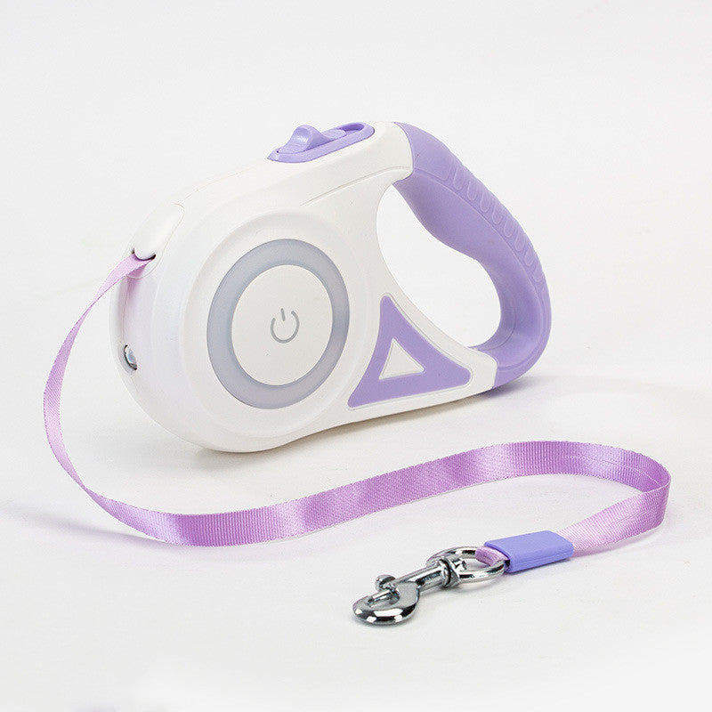 Retractable Dog Leash with Collar – Auto Lock Pet Lead with Spotlight for Small & Medium Dogs