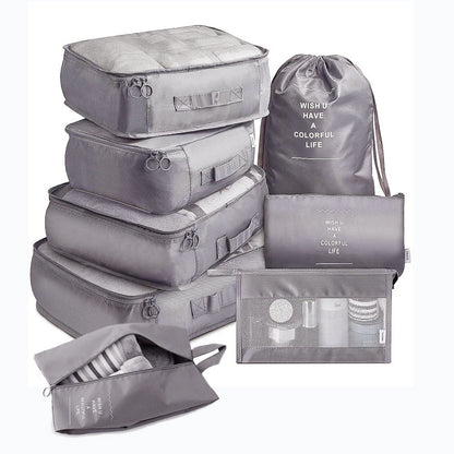 Travel Luggage Organizer Set – 8-Piece Packing Cubes for Clothes, Shoes & Accessories