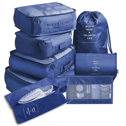 Travel Luggage Organizer Set – 8-Piece Packing Cubes for Clothes, Shoes & Accessories