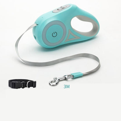 Retractable Dog Leash with Collar – Auto Lock Pet Lead with Spotlight for Small & Medium Dogs