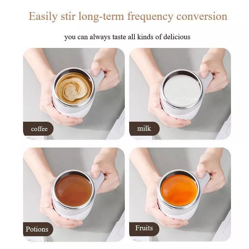 Rechargeable Electric Stirring Mug – Magnetic Self-Stirring Coffee & Milkshake Cup