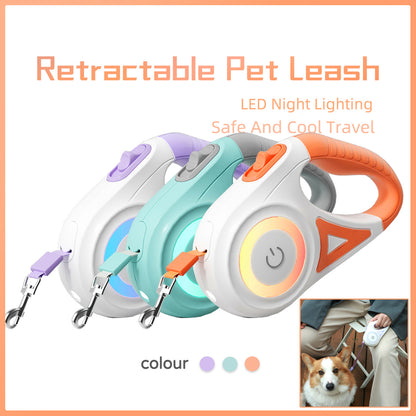 Retractable Dog Leash with Collar – Auto Lock Pet Lead with Spotlight for Small & Medium Dogs