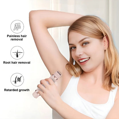 Dual-Head Electric Shaver for Women – Painless Hair Removal Epilator for Face, Bikini, Legs