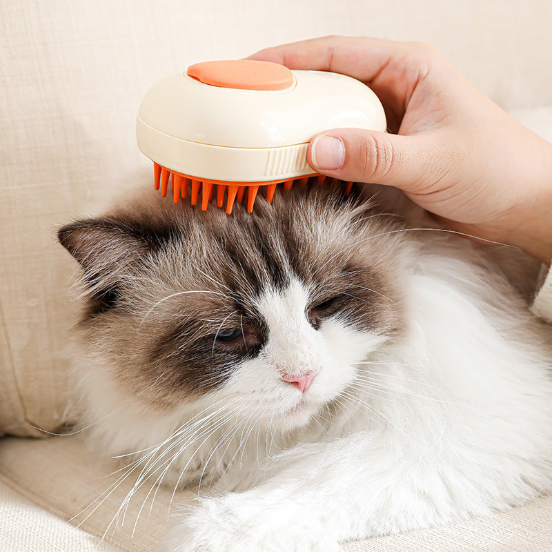 Electric Steam Cat Brush – Self-Cleaning Avocado Grooming Comb for Cats & Dogs
