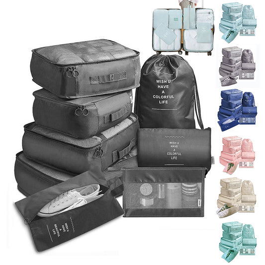 Travel Luggage Organizer Set – 8-Piece Packing Cubes for Clothes, Shoes & Accessories