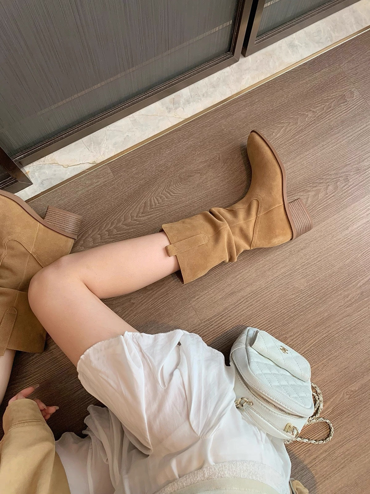 Leather Small Hight Increasing Martin Boots