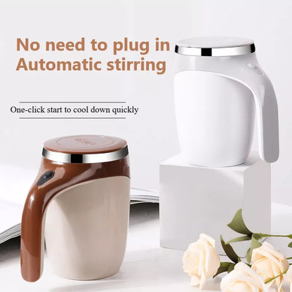 Rechargeable Electric Stirring Mug – Magnetic Self-Stirring Coffee & Milkshake Cup