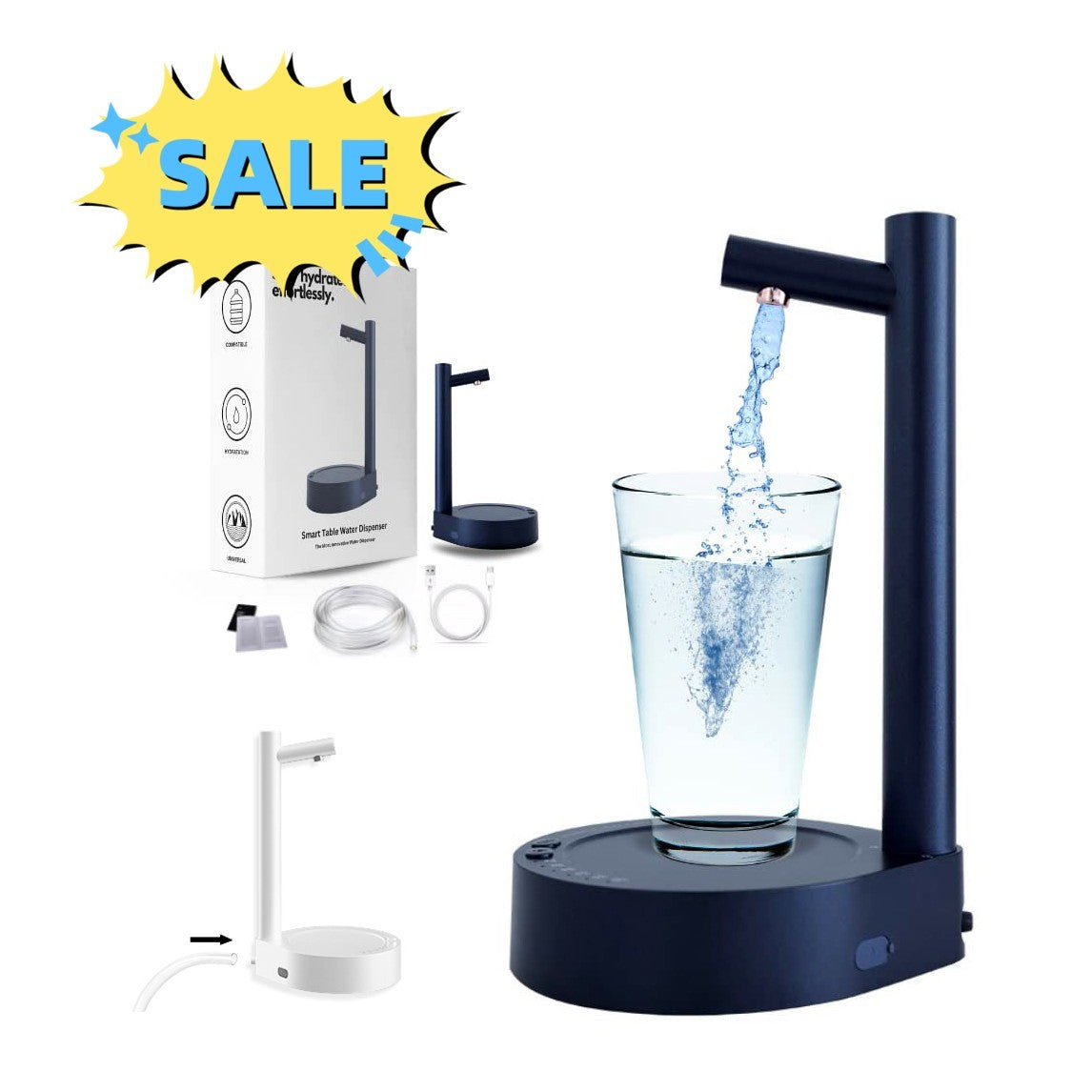 Rechargeable Desk Water Dispenser – Automatic Electric Pump for Bottled Water