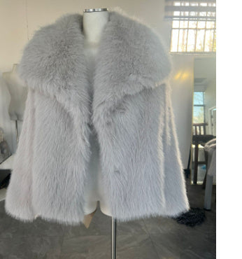 Women's Winter Plush Coat – Warm Thick Fluffy Lapel Jacket, Casual Long Sleeve Outerwear