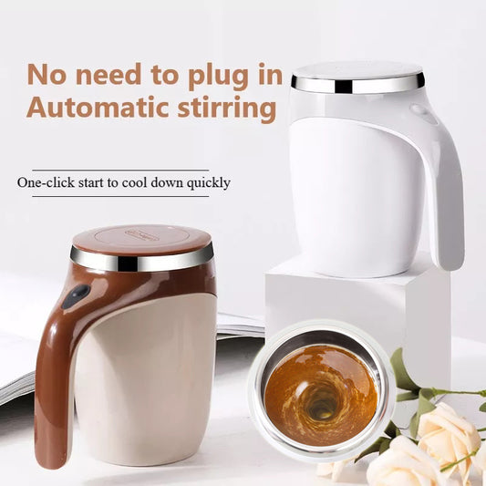 Rechargeable Electric Stirring Mug – Magnetic Self-Stirring Coffee & Milkshake Cup
